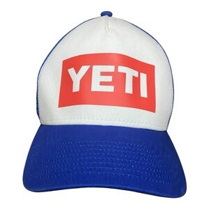 Yeti American Unisex Blue Trucker Baseball Hat Adjustable Size Advertising Logo
